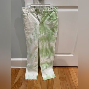 Green baggy Tie dye PacSun jeans
